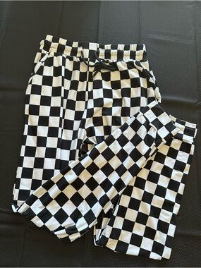 Black & White Checkerboard Jogger Pants